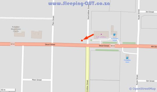 Map Pofadder Inn in Pofadder  Green Kalahari  Northern Cape  Südafrika