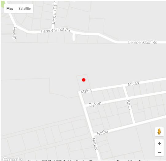 Map d\'Olyfboom Guest Rooms in Paarl  Cape Winelands  Western Cape  Suid-Afrika