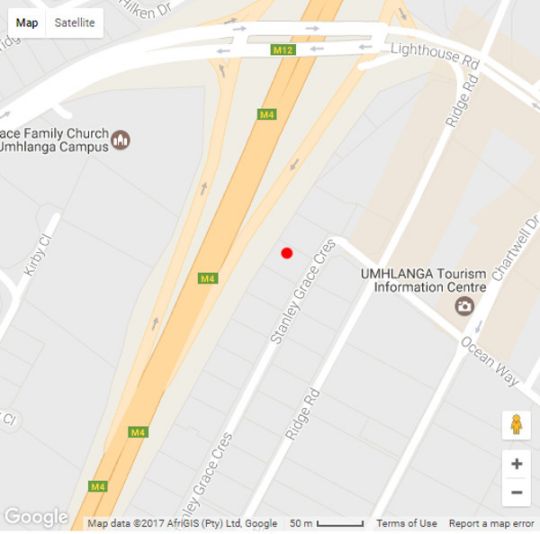Map The Hamptons Guest House in Umhlanga Rocks  Umhlanga  Northern Suburbs (DBN)  Durban and Surrounds  KwaZulu Natal  Suid-Afrika
