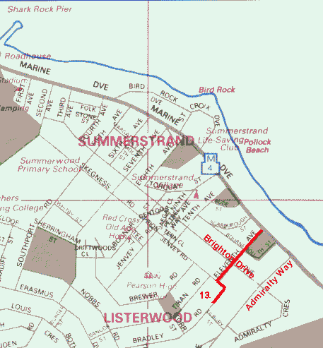 Map Wilmot Cottages in Summerstrand  Port Elizabeth / Gqeberha  Cacadu (Sarah Baartman)  Eastern Cape  Zuid-Afrika