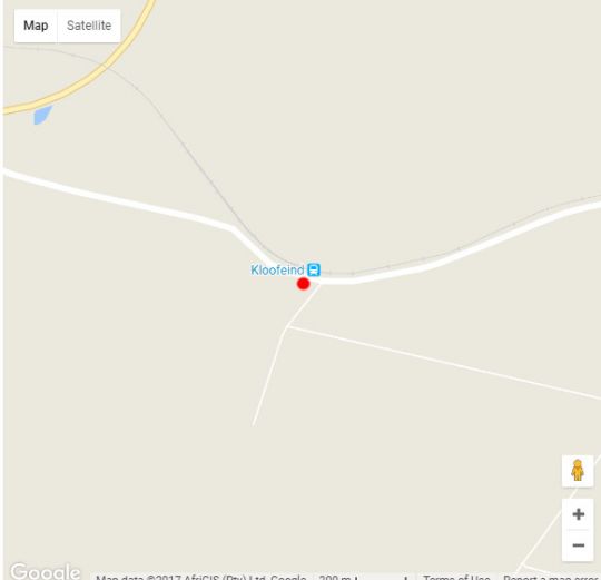 Map Kloofeind Guest Lodge  Caravan Park in Bloemfontein  Mangaung  Free State  South Africa