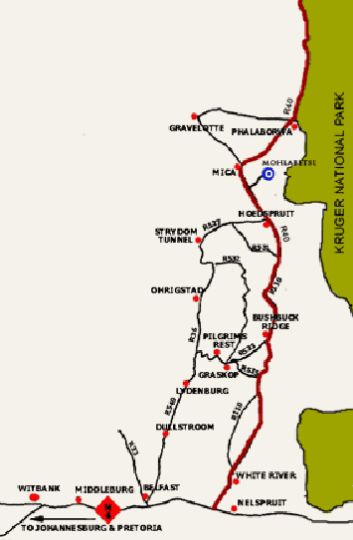 Map Mohlabetsi Safari Lodge in Balule Nature Reserve  Greater Kruger Park  Kruger National Park (LIM)  Limpopo  Zuid-Afrika