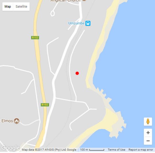 Map Ocean View in Umzumbe  South Coast (KZN)  KwaZulu Natal  Suid-Afrika