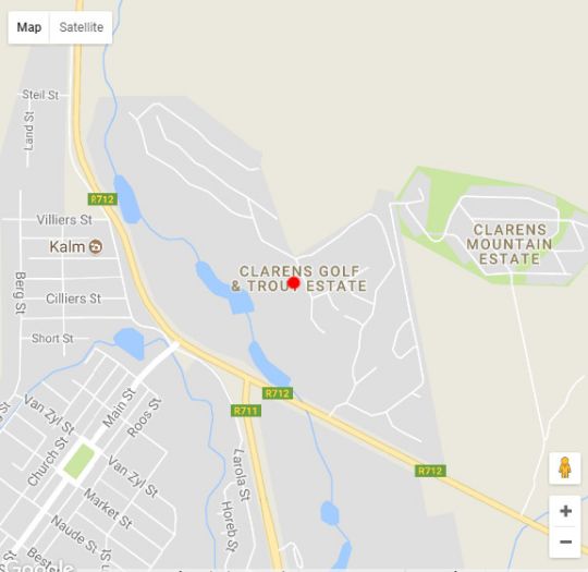 Map Saints Rest in Clarens  Thabo Mofutsanyana  Free State  Zuid-Afrika