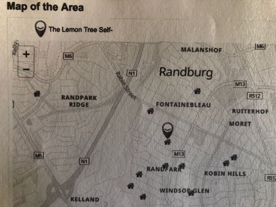 Map Lemon Tree Self-Catering in Randpark  Randburg  Johannesburg  Gauteng  Suid-Afrika