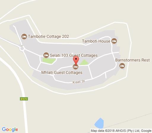 Map Mhlati Guest Cottages in Malelane  Kruger National Park (MP)  Mpumalanga  South Africa