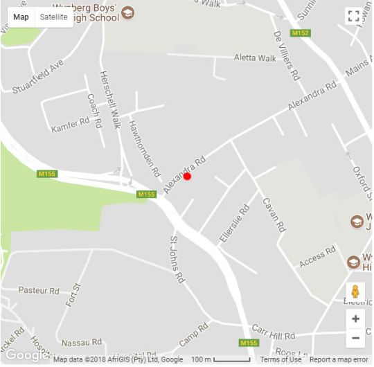 Map Hillingdale on Alexandra in Wynberg  Southern Suburbs (CPT)  Cape Town  Western Cape  South Africa