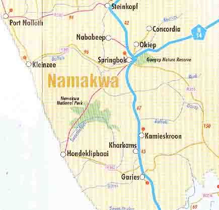 Map Kallabaskop Eco Lodge in Springbok Namakwaland Northern Cape South Africa