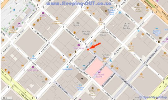 Map At Greenmarket Place in Kapstadt Zentrales Geschäftsgebiet  City Bowl  Kapstadt  Western Cape  Südafrika