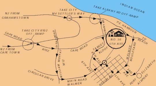Map The Farmhouse  in Walmer  Port Elizabeth / Gqeberha  Cacadu (Sarah Baartman)  Eastern Cape  Afrique du Sud