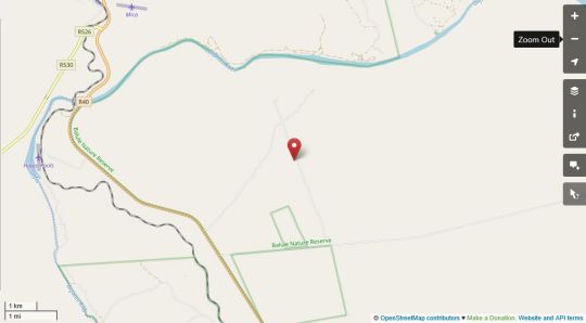 Map Toro Yaka Bush Lodge in Hoedspruit  Valley of the Olifants  Limpopo  Afrique du Sud