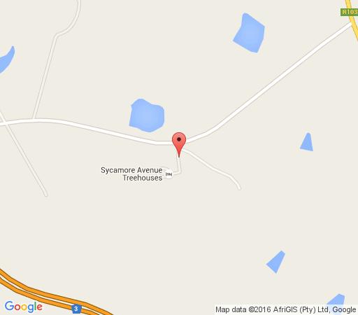 Map Sycamore Ave Treehouses & Guesthouse in Mooi River  Midlands  KwaZulu Natal  South Africa