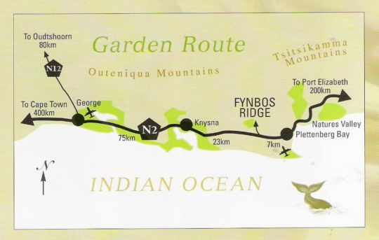 Map Fynbos Ridge in Plettenberg Bay  Garden Route  Western Cape  Südafrika