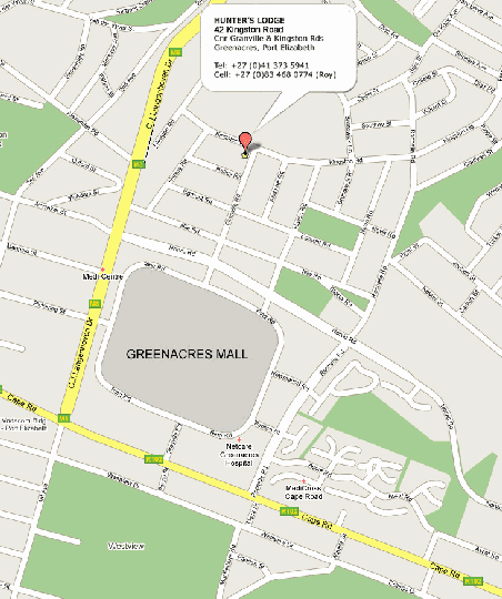 Map Hunter\'s Lodge in Newton Park  Port Elizabeth / Gqeberha  Cacadu (Sarah Baartman)  Eastern Cape  Suid-Afrika