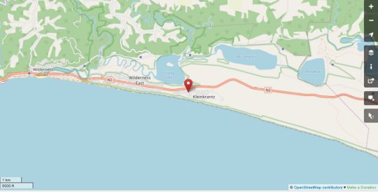 Map Kleinkrantz Beach House in Wilderness  Garden Route  Western Cape  Zuid-Afrika
