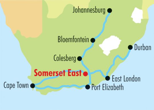 Map Angler and Antelope in Somerset East  Cacadu (Sarah Baartman)  Eastern Cape  Südafrika