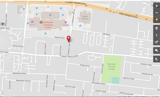 Map Chapter One Overnight Cottage  in Montana (PTA)  Pretoria North  Pretoria / Tshwane  Gauteng  South Africa