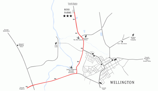 Map Ross Farms Guest Cottages in Wellington  Cape Winelands  Western Cape  Suid-Afrika