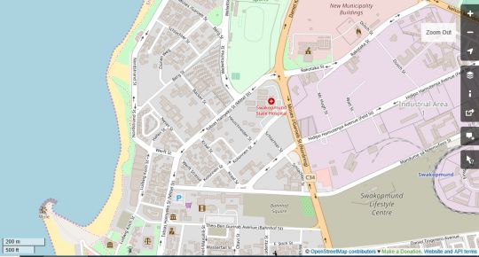 Map The Cabin Accommodation & Camping in Swakopmund  Erongo  Namibia