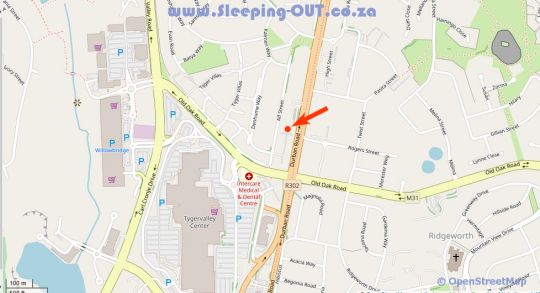 Map Tyger Valley Getaway in Tyger Valley  Northern Suburbs (CPT)  Cape Town  Western Cape  South Africa