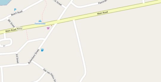 Map Simply Yzer Selfcatering Apartments in Yzerfontein  West Coast (WC)  Western Cape  Suid-Afrika