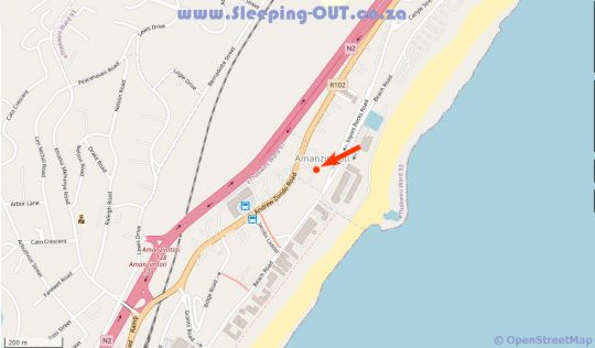 Map 1102 High Tide in Amanzimtoti  South Coast (KZN)  KwaZulu Natal  Suid-Afrika