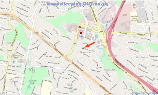 Map Floracliffe Guesthouse and Events in Flora Cliff  Roodepoort  West Rand  Gauteng  South Africa