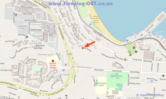 Map Villa Vista in Mossel Bay  Garden Route  Western Cape  Zuid-Afrika