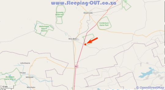 Map Sondela Nature Reserve and Spa Moselesele Tent Cam in Bela Bela  Bushveld  Limpopo  South Africa