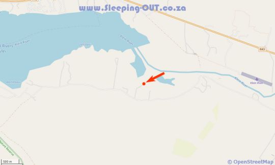 Map Rivers End Farm Stanford in Stanford  Overberg  Western Cape  South Africa