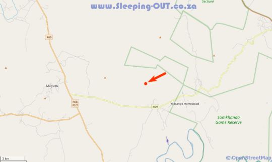 Map Belvedere Game Ranch in Magudu  Zululand  KwaZulu Natal  South Africa