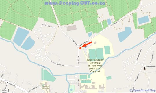 Map Hexberg Cottage in Wellington  Cape Winelands  Western Cape  Afrique du Sud