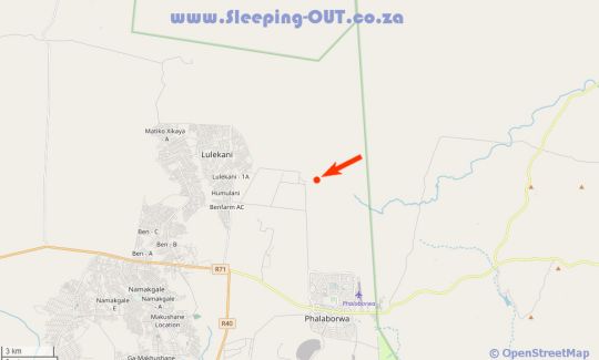 Map Masorini Bush Lodge in Phalaborwa  Valley of the Olifants  Limpopo  Afrique du Sud