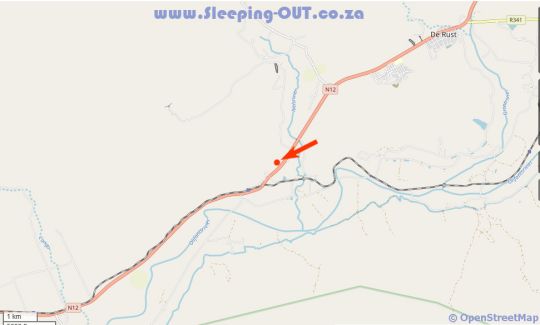 Map De Rusty Farm in De Rust  Klein Karoo  Western Cape  Afrique du Sud