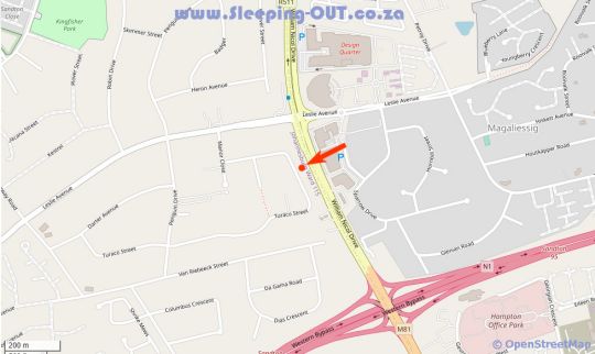 Map Monte La Vue Boutique Hotel  Apartments in Norscot  Sandton  Johannesburg  Gauteng  Südafrika
