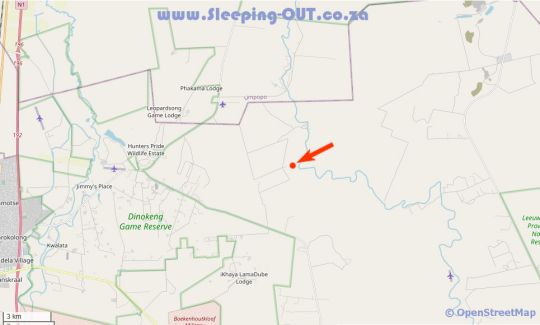 Map Klipdrift Sands Bush Camp in Dinokeng North  Metsweding District  Gauteng  Südafrika
