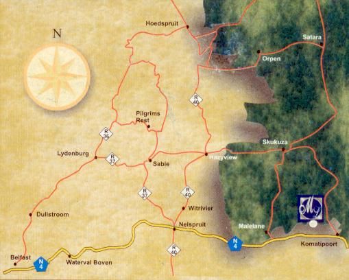 Map Maqueda Lodge in Marloth Park  Kruger National Park (MP)  Mpumalanga  South Africa