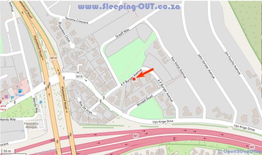 Map The Model Guest House Celebrities Casting in Plattekloof  Northern Suburbs (CPT)  Kapstadt  Western Cape  Südafrika