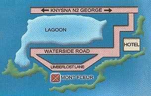 Map Mont Fleur Bed & Breakfast in Wilderness  Garden Route  Western Cape  South Africa