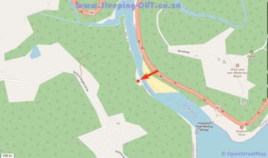 Map Kaaimans River Lodge in Wilderness  Garden Route  Western Cape  Suid-Afrika