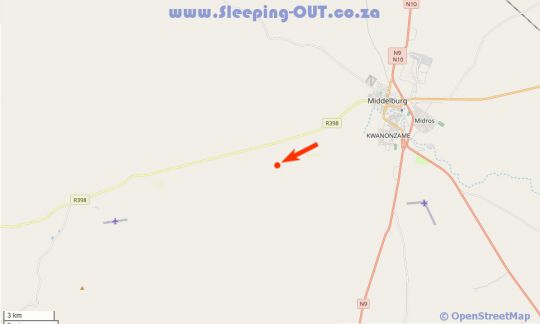 Map Rusoord Farmstay in Middelburg (EC)  Stormberg District  Eastern Cape  Afrique du Sud