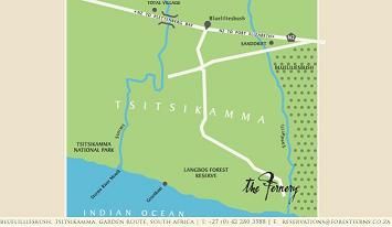 Map The Fernery Lodge & Chalets in Storms River  Tsitsikamma  Garden Route  Western Cape  South Africa