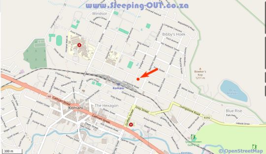 Map Garden Court B \'n B in Queenstown  Stormberg District  Eastern Cape  Südafrika