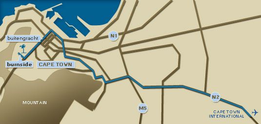 Map The Walden House in Tamboerskloof  City Bowl  Kaapstad  Western Cape  Suid-Afrika
