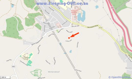 Map Courtleigh Cottage in Hilton  Pietermaritzburg  Midlands  KwaZulu Natal  Zuid-Afrika
