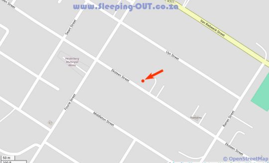 Map Siblings Guesthouse in Heidelberg (WC)  Overberg  Western Cape  Suid-Afrika
