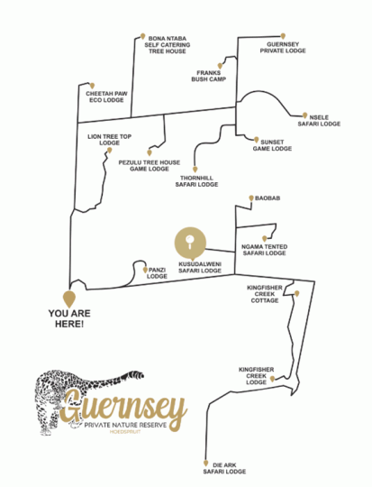 Map Kusudalweni Safari Lodge and Spa in Hoedspruit  Valley of the Olifants  Limpopo  Suid-Afrika