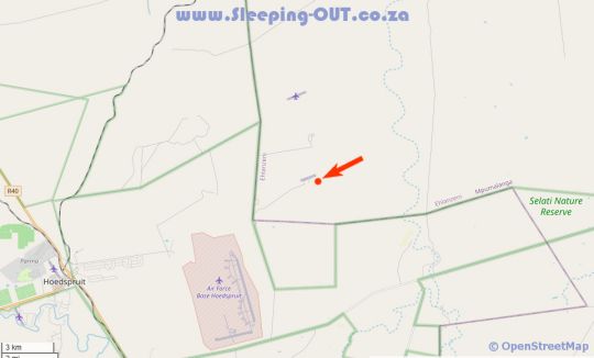 Map Ximuwu Lodge in Hoedspruit  Valley of the Olifants  Limpopo  Afrique du Sud
