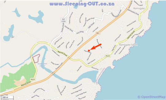 Map Gracias Dios Garden Cottage in Ramsgate  South Coast (KZN)  KwaZulu Natal  South Africa