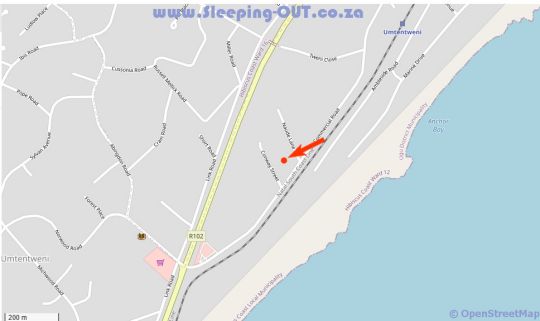 Map The Notebook Hotel in Umtentweni  South Coast (KZN)  KwaZulu Natal  South Africa